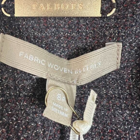 Talbots Blazer Womens Size 8 P Purple Tweed Woven in Italy Wool Blend Career - Picture 5 of 10